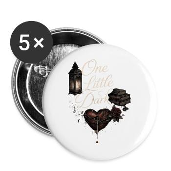One Little Dark Romance - Buttons groß 56 mm (5er Pack) - Weiß - Vorne