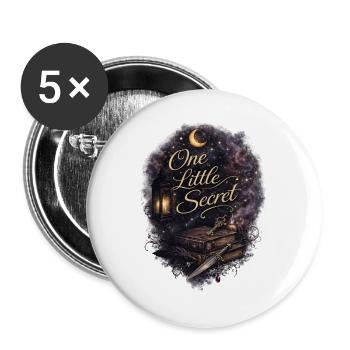 Geheimnisvolle Nachtbibliothek - Buttons groß 56 mm (5er Pack) - Weiß - Vorne