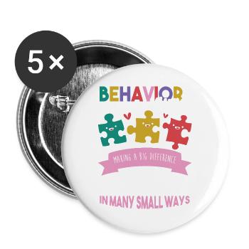 Verhaltenstherapie Therapie Verhalten - Buttons groß 56 mm (5er Pack) - Weiß - Vorne