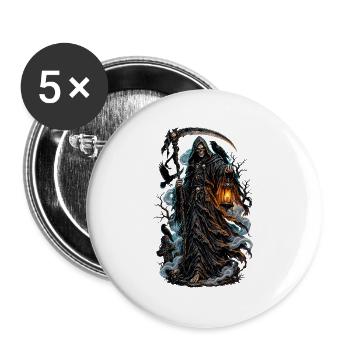 Schattenhüter mit Laterne - Buttons groß 56 mm (5er Pack) - Weiß - Vorne