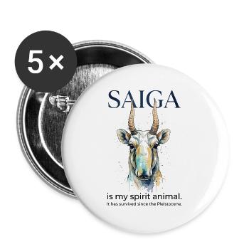 Saiga Antelope Spirit Animal - Buttons groß 56 mm (5er Pack) - Weiß - Vorne