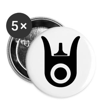 Spitz - Buttons groß 56 mm (5er Pack) - Weiß - Vorne