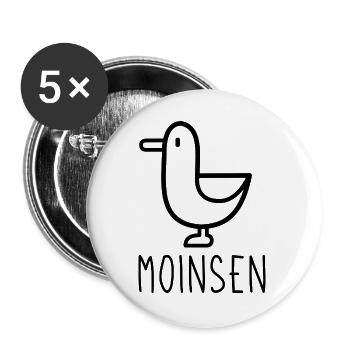 Moinsen - Buttons groß 56 mm (5er Pack) - Weiß - Vorne