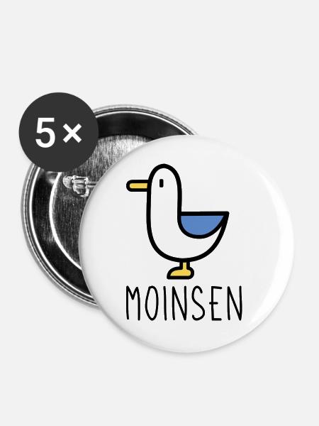 Moinsen - Buttons groß 56 mm (5er Pack) - Weiß