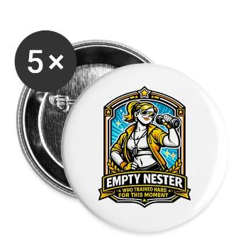 Empty Nester Trainiert Fuer Diesen Moment - Buttons groß 56 mm (5er Pack) - Weiß - Vorne