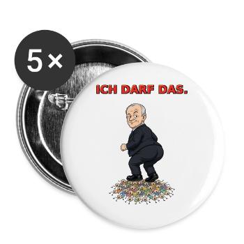 Ich Darf Das – Machtspiel - Politiksatiere - Buttons groß 56 mm (5er Pack) - Weiß - Vorne