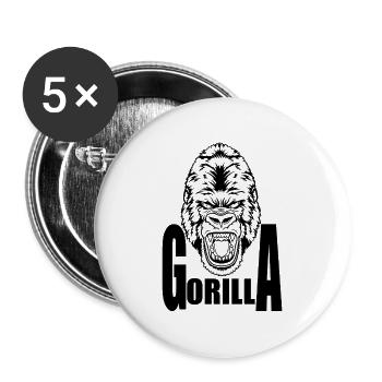 Minimalistisches Design mit roten Punkten - Buttons groß 56 mm (5er Pack) - Weiß - Vorne