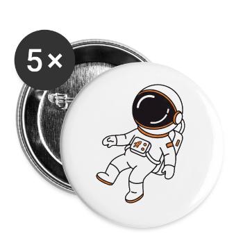 Space Mix Astronaut - Buttons groß 56 mm (5er Pack) - Weiß - Vorne