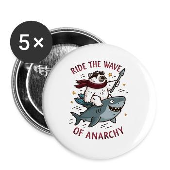 Ride the anarchy - Buttons groß 56 mm (5er Pack) - Weiß - Vorne