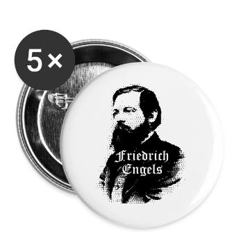 Friedrich Engels - Buttons groß 56 mm (5er Pack) - Weiß - Vorne