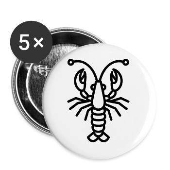 Garnele - Buttons groß 56 mm (5er Pack) - Weiß - Vorne