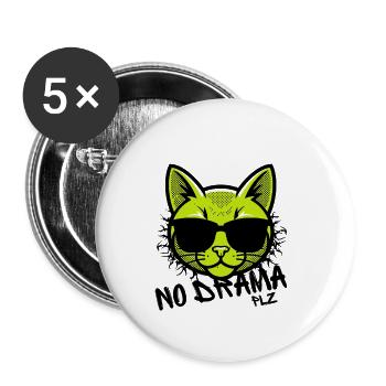 Coole Katze - Buttons groß 56 mm (5er Pack) - Weiß - Vorne