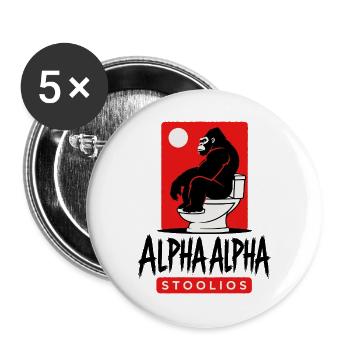 Aplha Alpha Stollios - Buttons groß 56 mm (5er Pack) - Weiß - Vorne