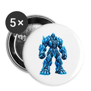 Eisgolem Kristallkraft - Buttons groß 56 mm (5er Pack) - Weiß - Vorne