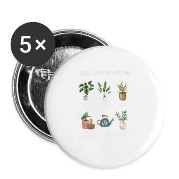 ThingsIDoInMySpareTime - Buttons groß 56 mm (5er Pack) - Weiß - Vorne
