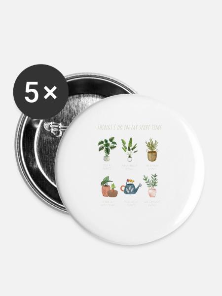 ThingsIDoInMySpareTime - Buttons groß 56 mm (5er Pack) - Weiß