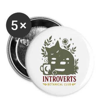 Introvert Botanik Club - Buttons groß 56 mm (5er Pack) - Weiß - Vorne