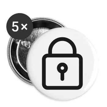 Vorhängeschloss-Schlüsselloch-Symbol - Buttons groß 56 mm (5er Pack) - Weiß - Vorne
