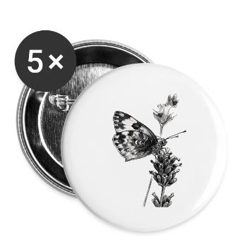 Mystische Mottenlavendel - Buttons groß 56 mm (5er Pack) - Weiß - Vorne