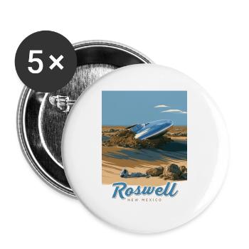 Roswell, New Mexico - Buttons groß 56 mm (5er Pack) - Weiß - Vorne