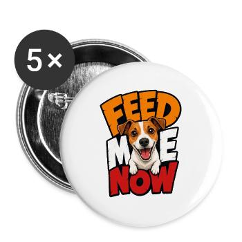 Jack Russell Terrier - Buttons groß 56 mm (5er Pack) - Weiß - Vorne