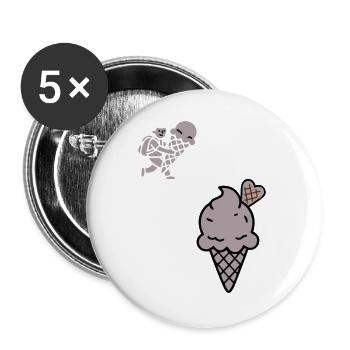 Schoko Eiswaffel Herz Icon - Buttons groß 56 mm (5er Pack) - Weiß - Vorne