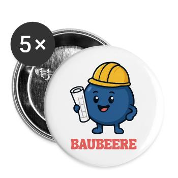 BAUBEERE - Buttons groß 56 mm (5er Pack) - Weiß - Vorne