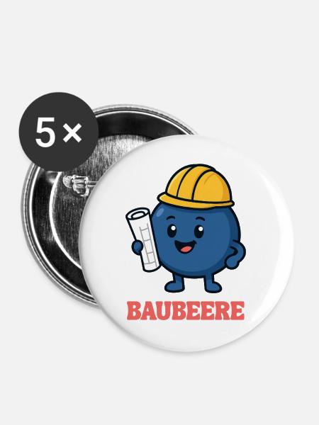 BAUBEERE - Buttons groß 56 mm (5er Pack) - Weiß