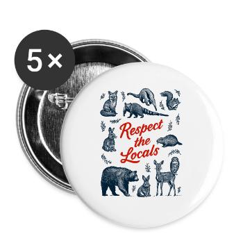 Respekt vor Tieren! - Buttons groß 56 mm (5er Pack) - Weiß - Vorne