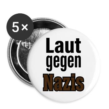 Laut Gegen Nazis – Statement  - Buttons groß 56 mm (5er Pack) - Weiß - Vorne