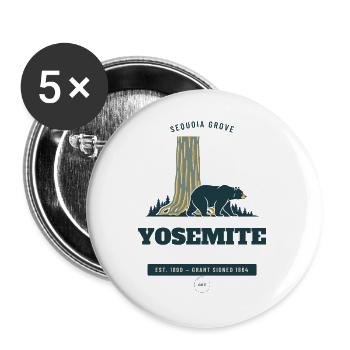 Yosemite Nationalpark Sequoia Grove - Buttons groß 56 mm (5er Pack) - Weiß - Vorne
