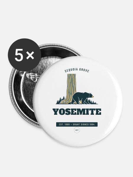 Yosemite Nationalpark Sequoia Grove - Buttons groß 56 mm (5er Pack) - Weiß