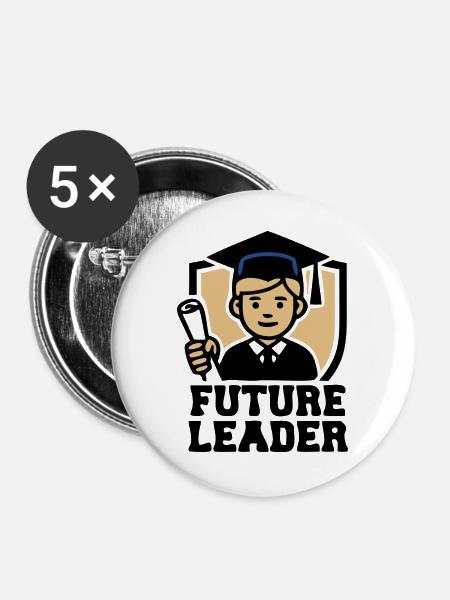 Absolvent Future Leader Logo - Buttons groß 56 mm (5er Pack) - Weiß