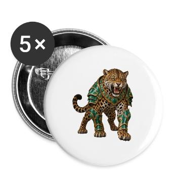 Jaguargolem in Smaragdrüstung - Buttons groß 56 mm (5er Pack) - Weiß - Vorne
