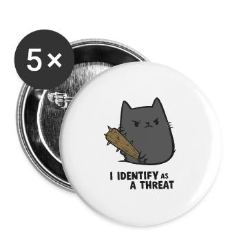 I identify as..... - Buttons groß 56 mm (5er Pack) - Weiß - Vorne