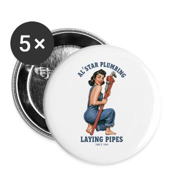 Al'star plumbing - Buttons groß 56 mm (5er Pack) - Weiß - Vorne