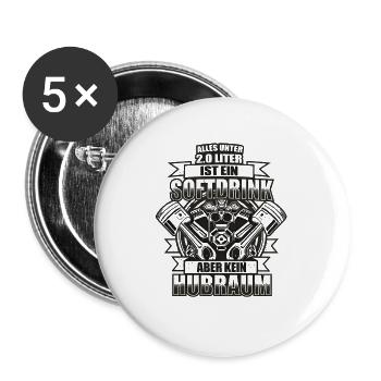 Hubraum - Buttons groß 56 mm (5er Pack) - Weiß - Vorne