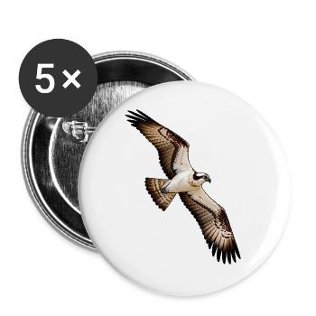 Fischadler - Buttons groß 56 mm (5er Pack) - Weiß - Vorne