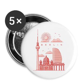 Berline Style - Buttons groß 56 mm (5er Pack) - Weiß - Vorne