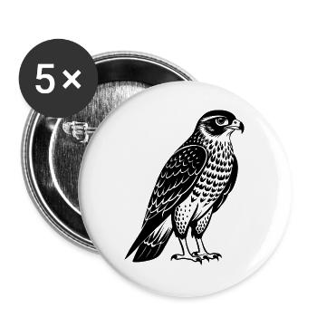 Rothaartiger Falke - Buttons groß 56 mm (5er Pack) - Weiß - Vorne