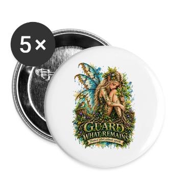 Guardians of Earth - Guard what remains - Buttons groß 56 mm (5er Pack) - Weiß - Vorne
