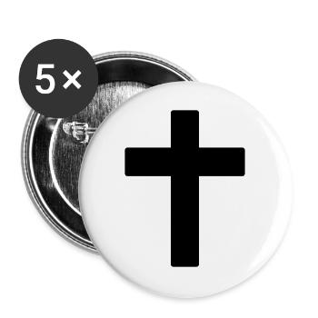 Kreuz - Buttons groß 56 mm (5er Pack) - Weiß - Vorne