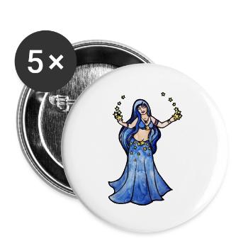 Himmlische Kaiserin in Blau - Buttons groß 56 mm (5er Pack) - Weiß - Vorne