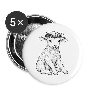 Lamm Gottes – Hoffnung - Buttons groß 56 mm (5er Pack) - Weiß - Vorne