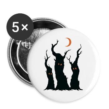 Spooky Haunted Forest - Buttons groß 56 mm (5er Pack) - Weiß - Vorne