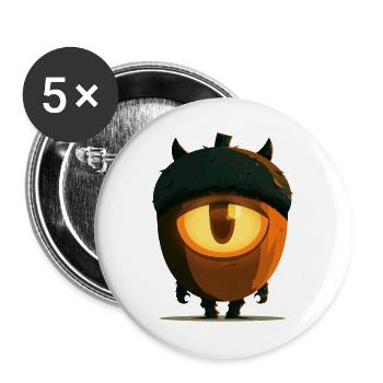 Spooky Cyclops Acorn - Buttons groß 56 mm (5er Pack) - Weiß - Vorne
