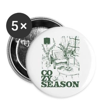 GEMÜTLICHE SAISON - Buttons groß 56 mm (5er Pack) - Weiß - Vorne