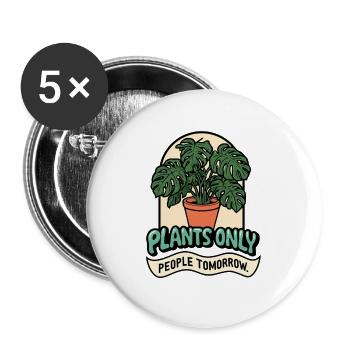 Monstera TODAY! - Buttons groß 56 mm (5er Pack) - Weiß - Vorne