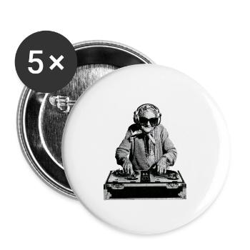 DJ Oma - Buttons groß 56 mm (5er Pack) - Weiß - Vorne