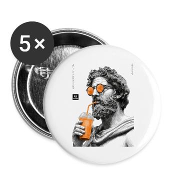 Thinking and drinkin - Buttons groß 56 mm (5er Pack) - Weiß - Vorne